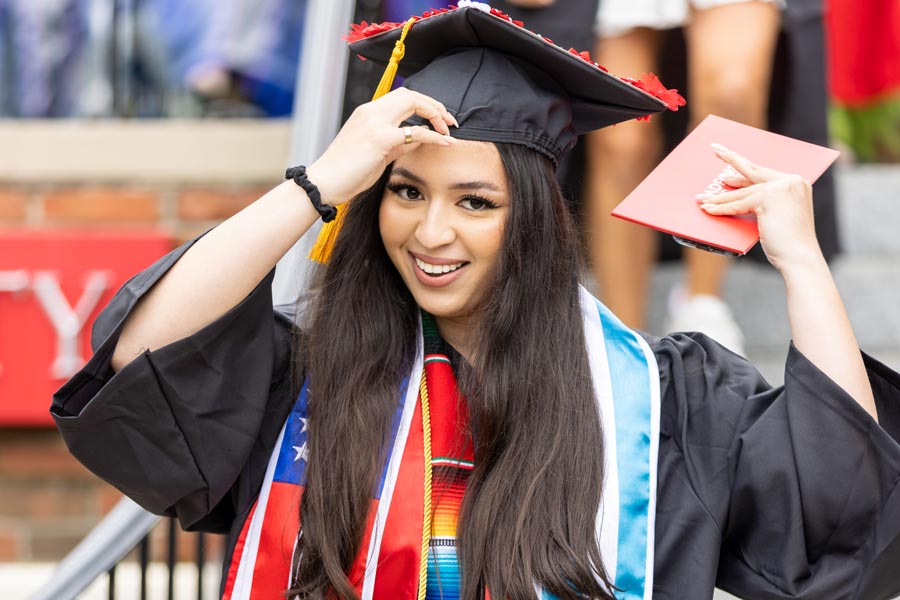 student at commencement
